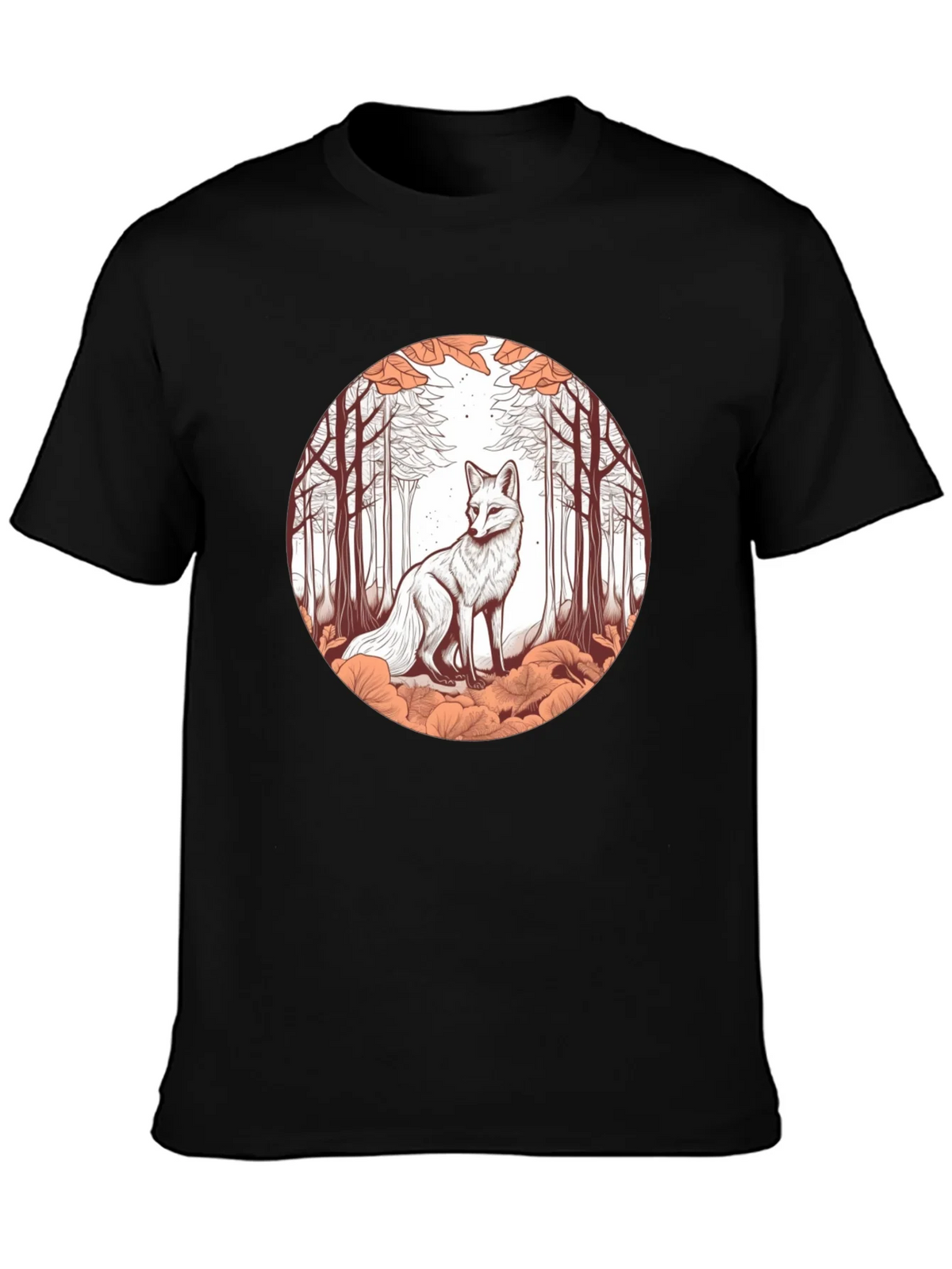 Fox in Forest Graphic Tee - Unique Art T-Shirt product image 3