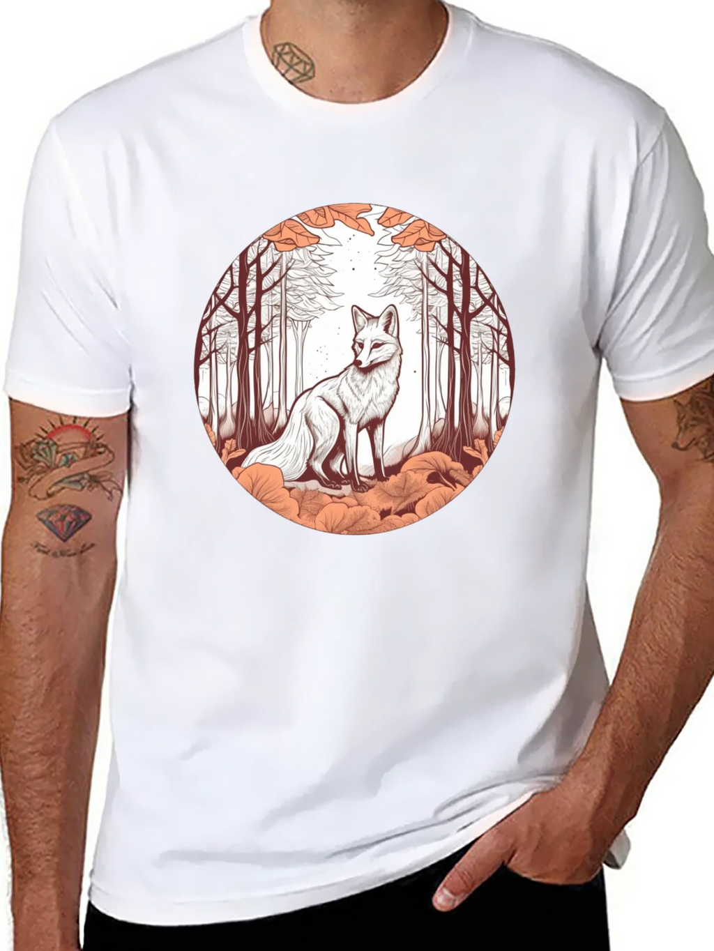 Fox in Forest Graphic Tee - Unique Art T-Shirt product image 7