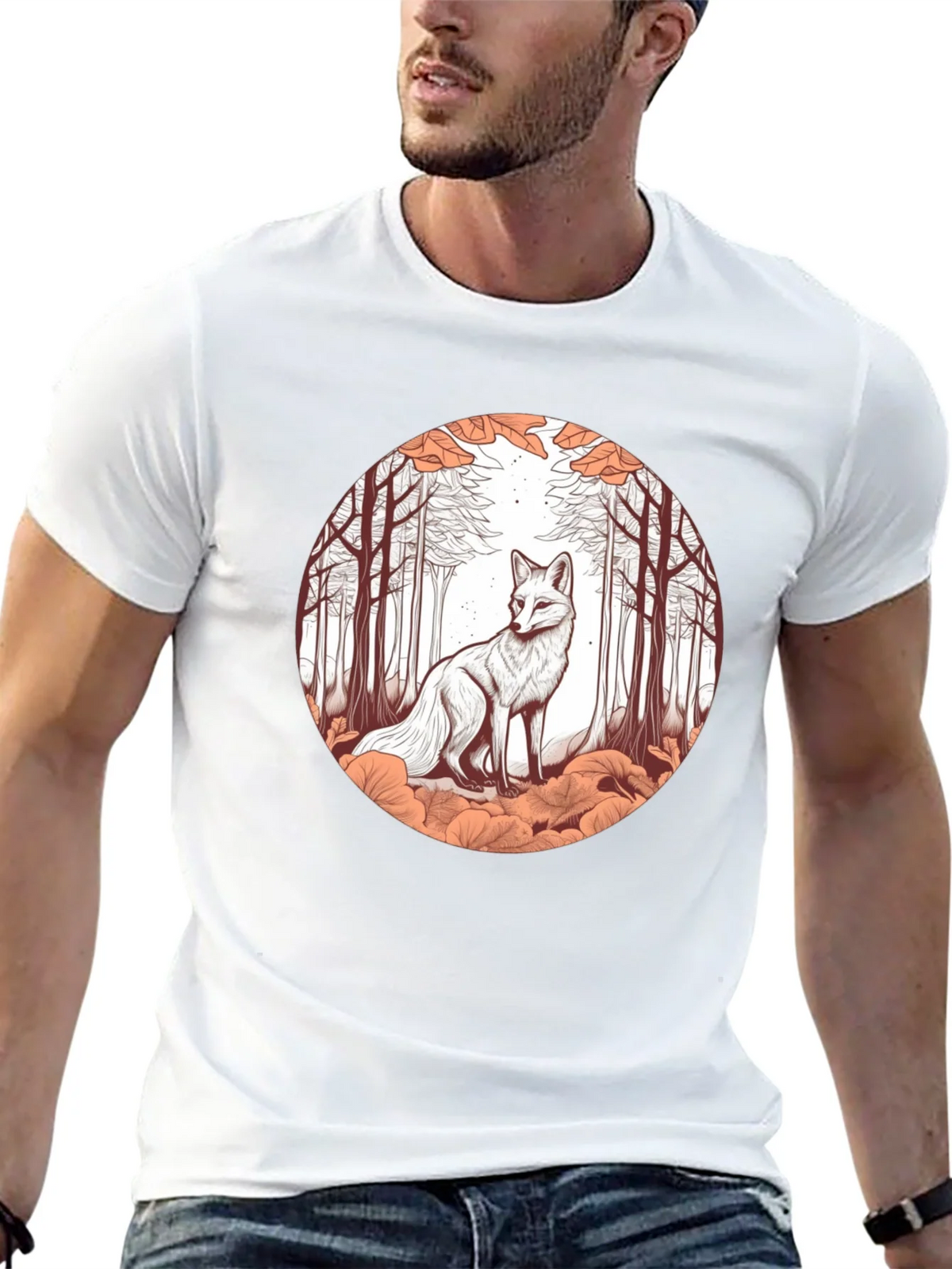 Fox in Forest Graphic Tee - Unique Art T-Shirt product image 12