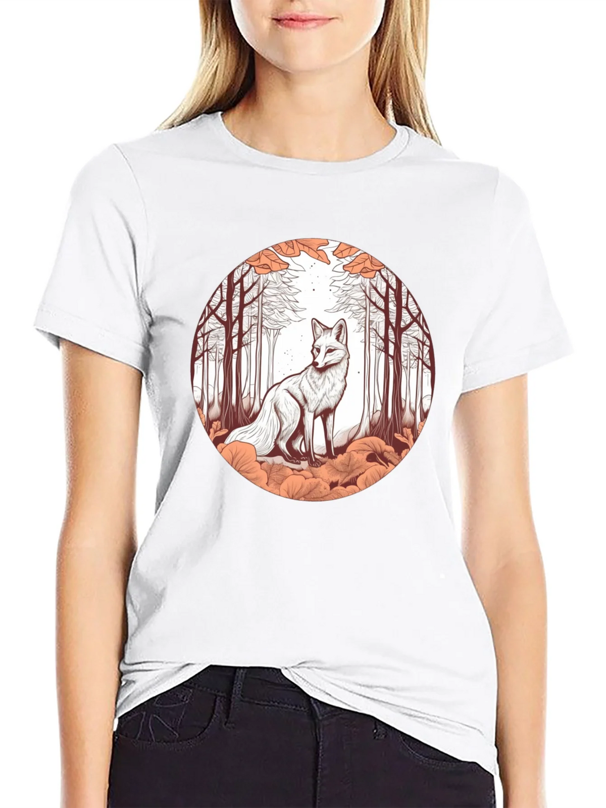 Fox in Forest Graphic Tee - Unique Art T-Shirt product image 8