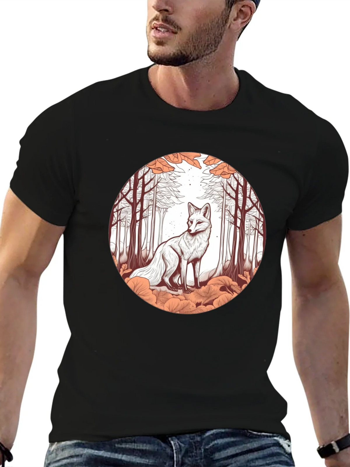 Fox in Forest Graphic Tee - Unique Art T-Shirt product image 6