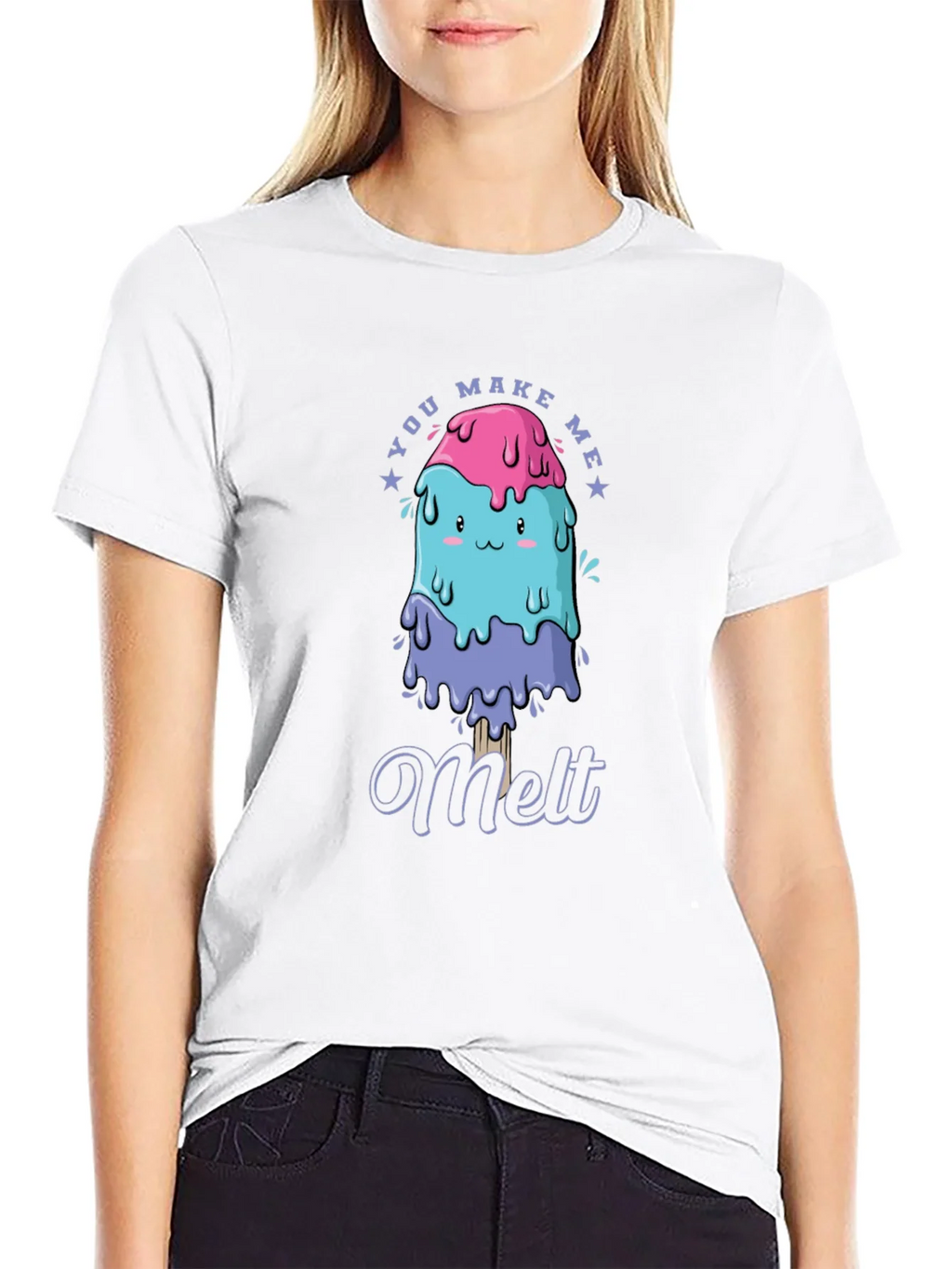 You Make Me Melt T-Shirt Cute Kawaii Ice Cream Tee Mens product image 8