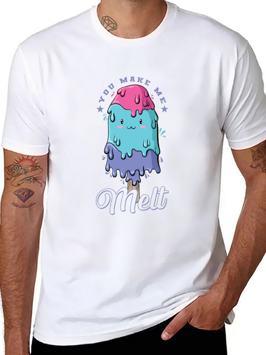 You Make Me Melt T-Shirt Cute Kawaii Ice Cream Tee Mens product image 7