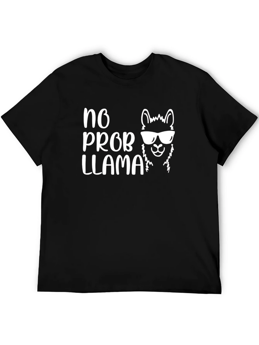 No Prob Llama Graphic T-Shirt - Black Cotton Tee product image 4