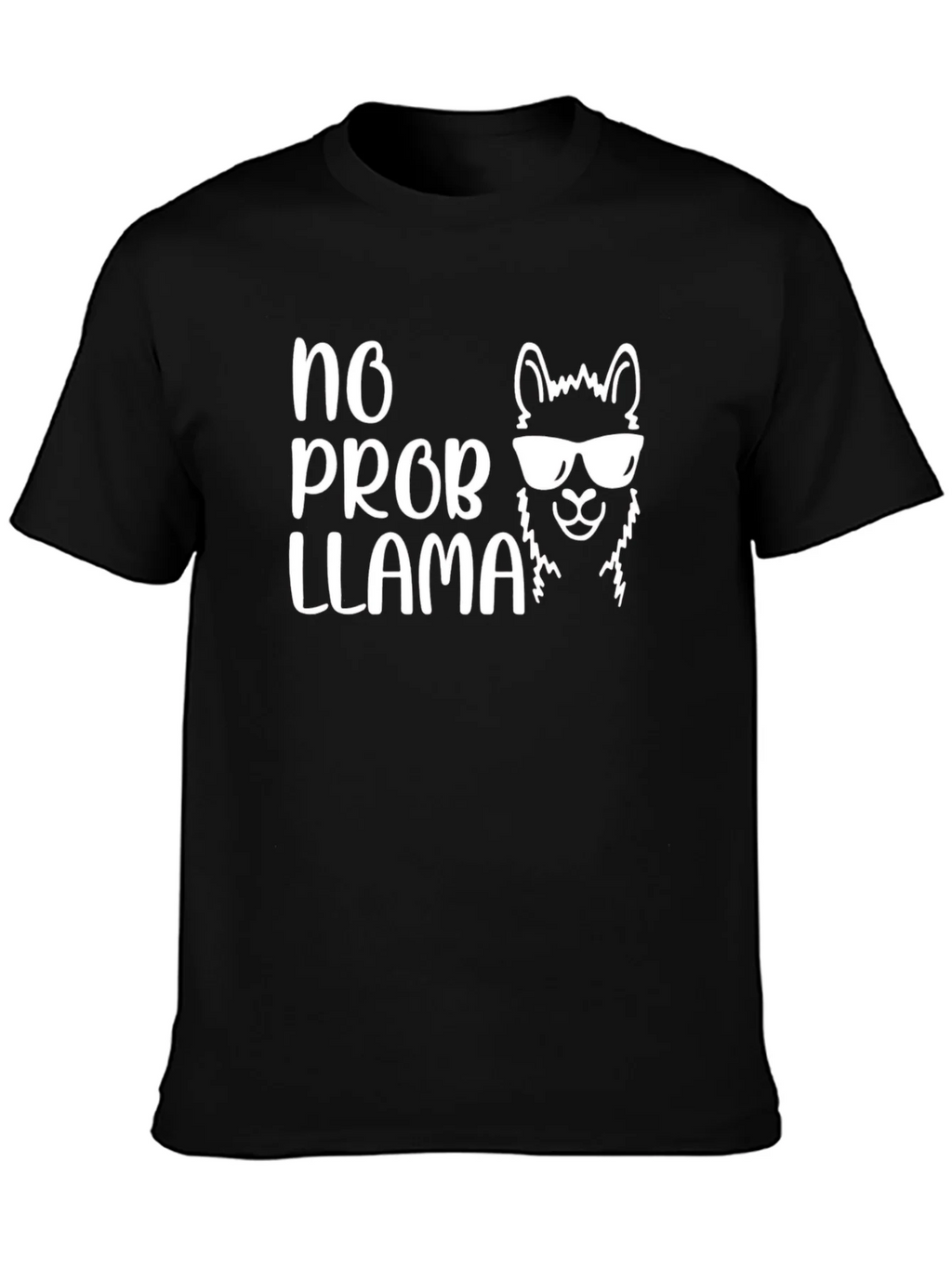 No Prob Llama Graphic T-Shirt - Black Cotton Tee product image 3