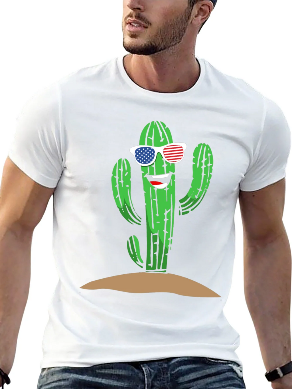 Cool Cactus USA Flag Sunglasses Tee product image 12