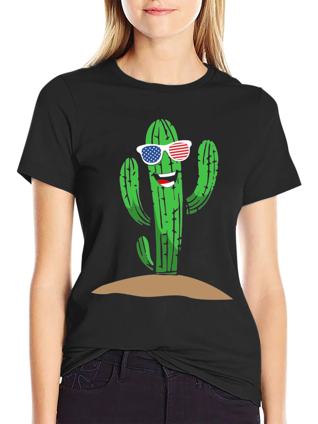 Cool Cactus USA Flag Sunglasses Tee product image 2