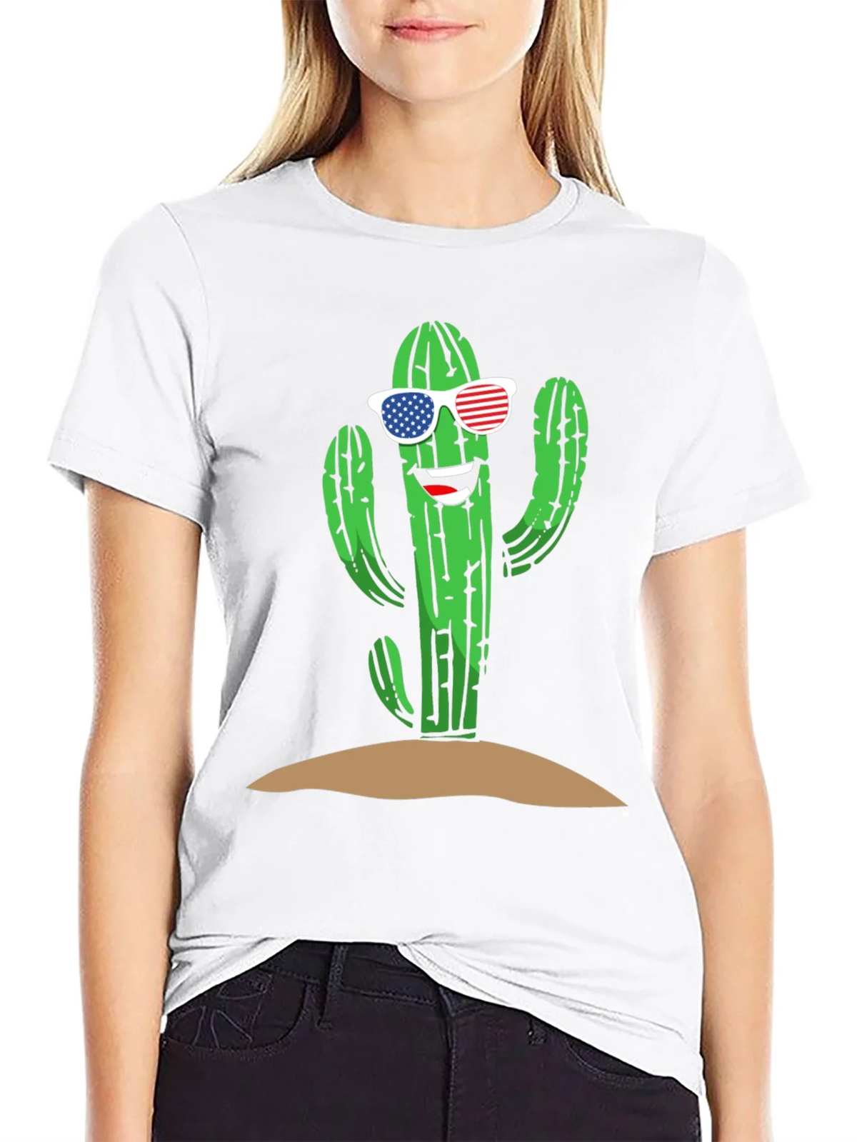 Cool Cactus USA Flag Sunglasses Tee product image 8
