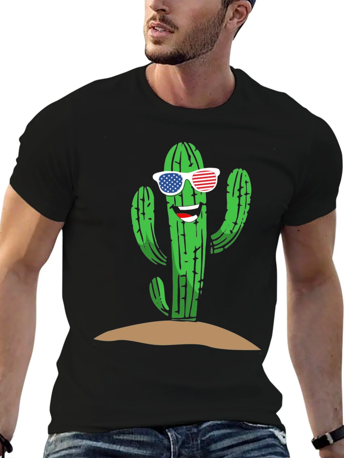 Cool Cactus USA Flag Sunglasses Tee product image 6