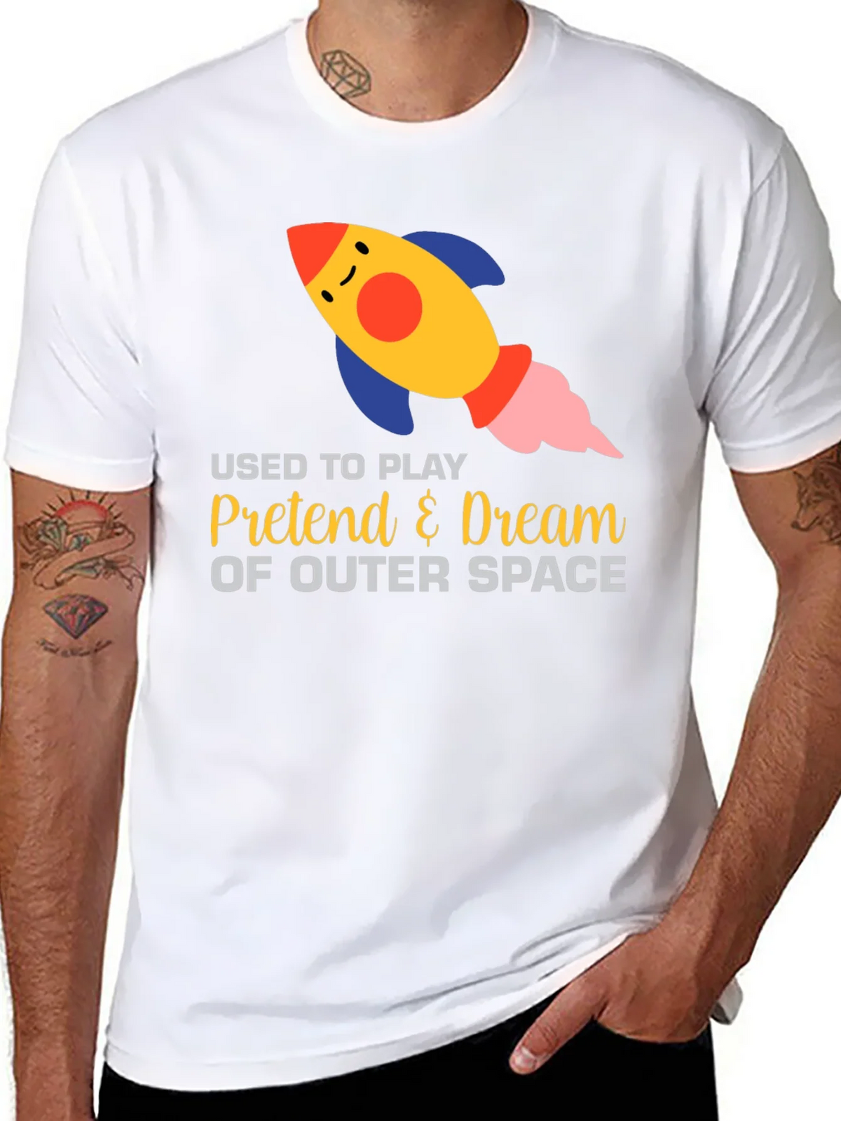 Outer Space Dream T-Shirt - Play Pretend Rocket Design product image 5