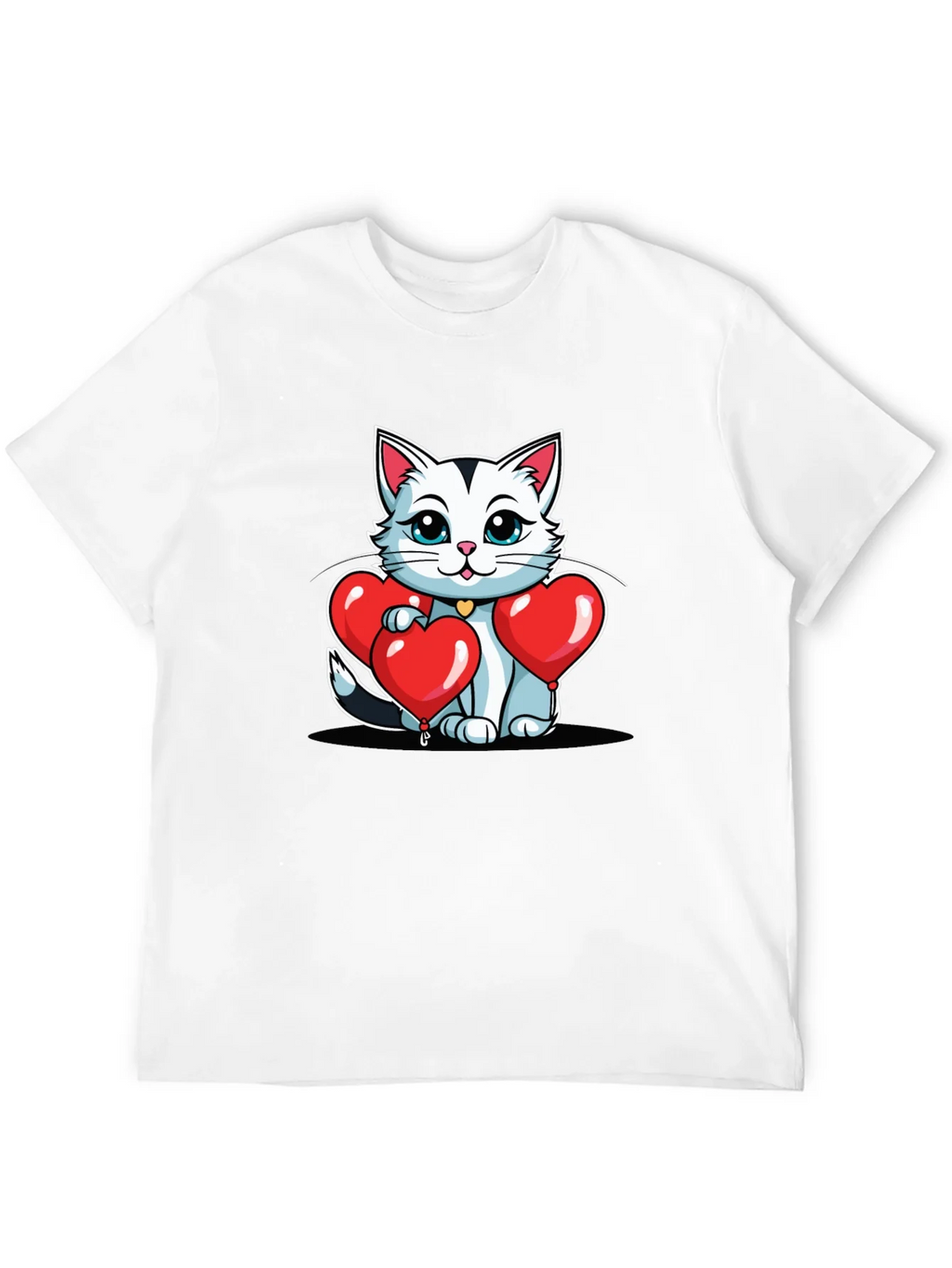Valentines Cat T-Shirt - Heart Balloons product image 11