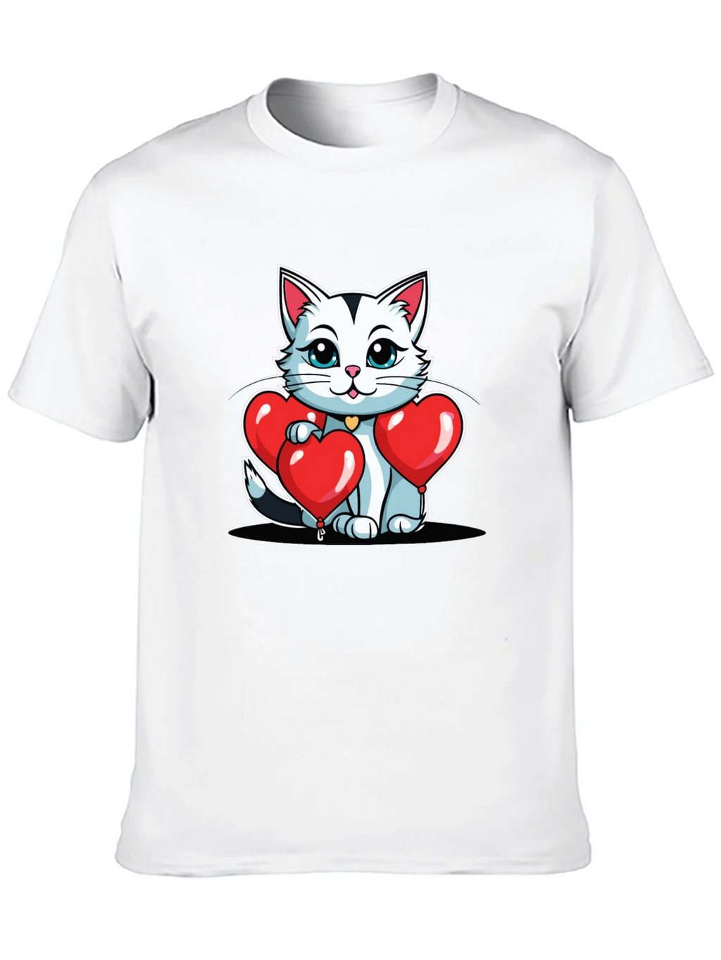 Valentines Cat T-Shirt - Heart Balloons product image 9