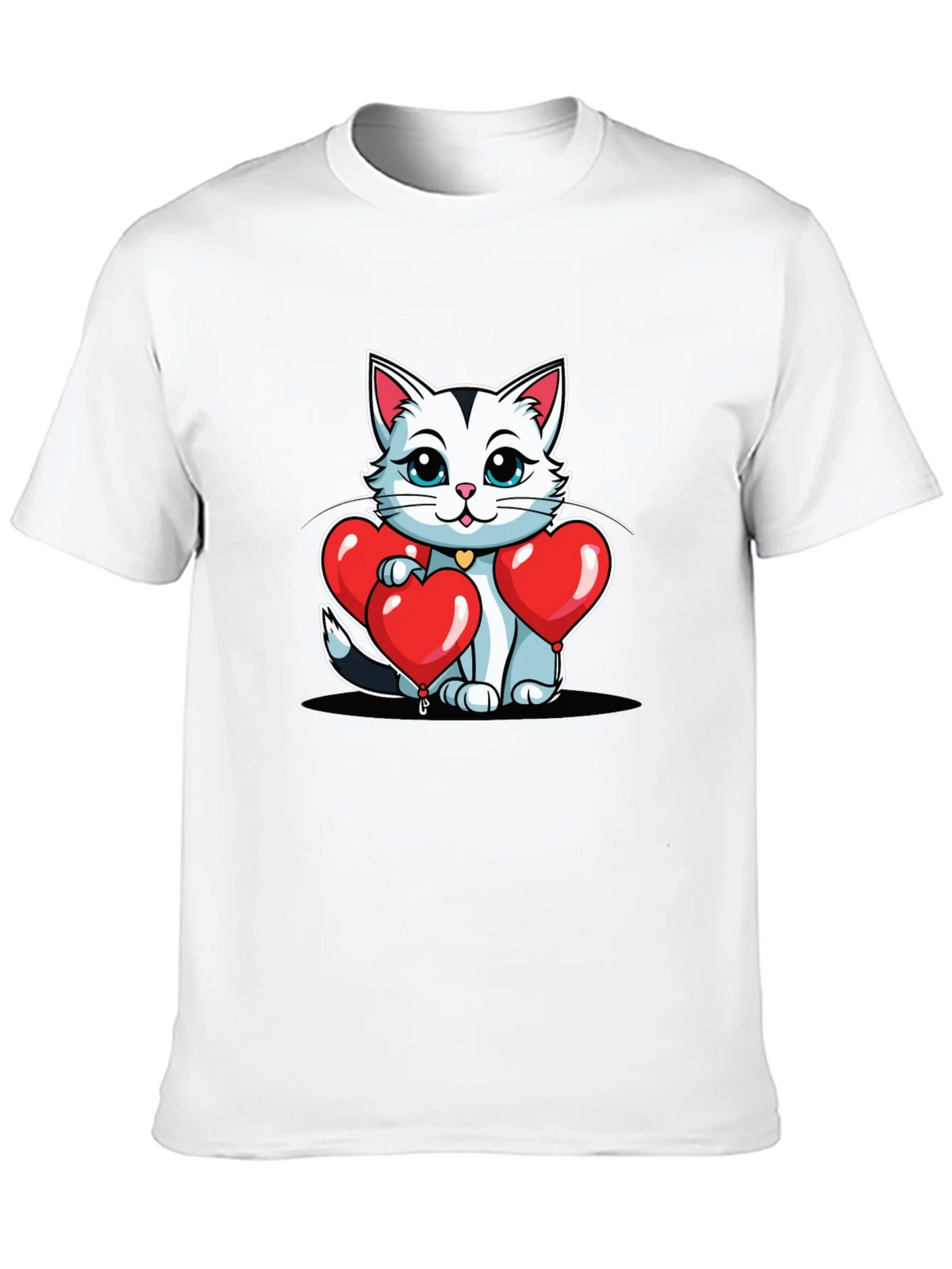 Valentines Cat T-Shirt - Heart Balloons product image 9