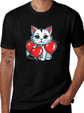 Valentines Cat T-Shirt - Heart Balloons product image 1