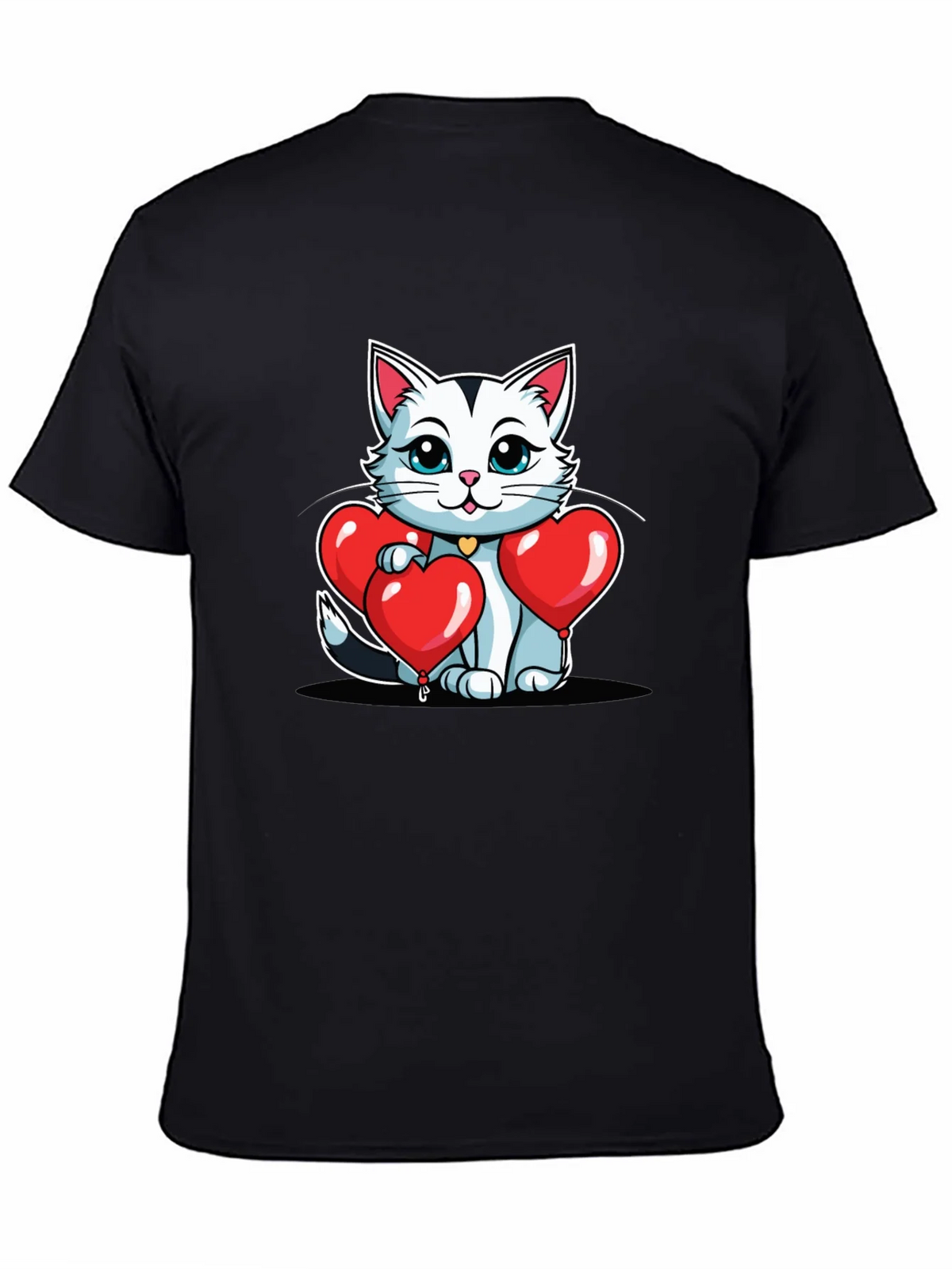 Valentines Cat T-Shirt - Heart Balloons product image 4