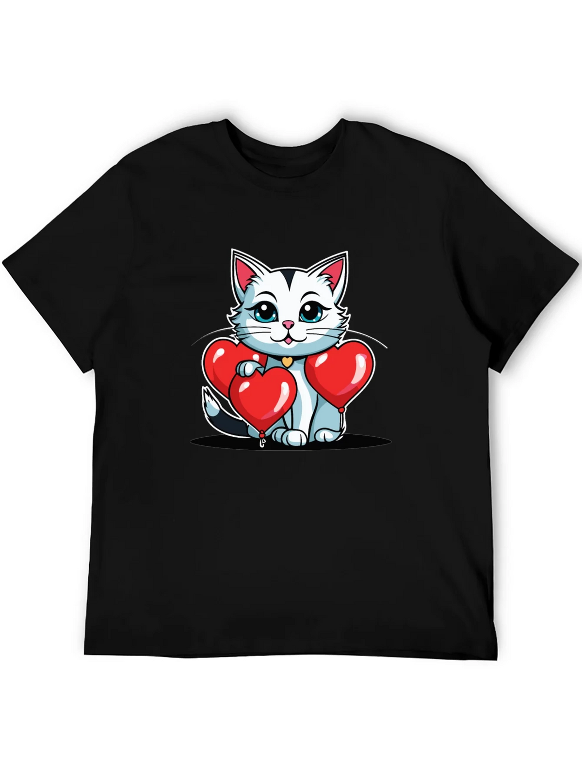 Valentines Cat T-Shirt - Heart Balloons product image 5