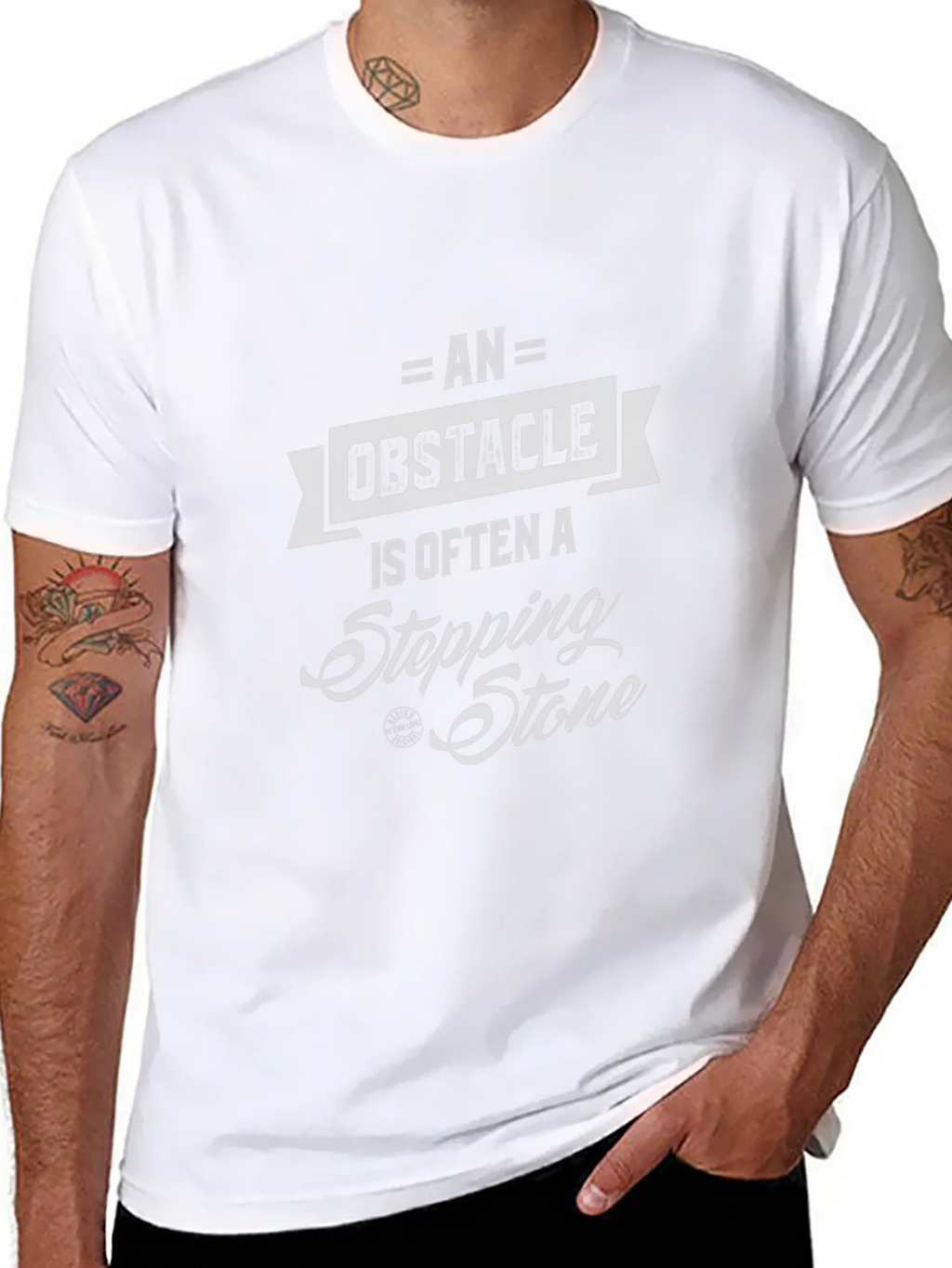 Obstacle Stepping Stone Graphic Tee - Motivational Design product image 7
