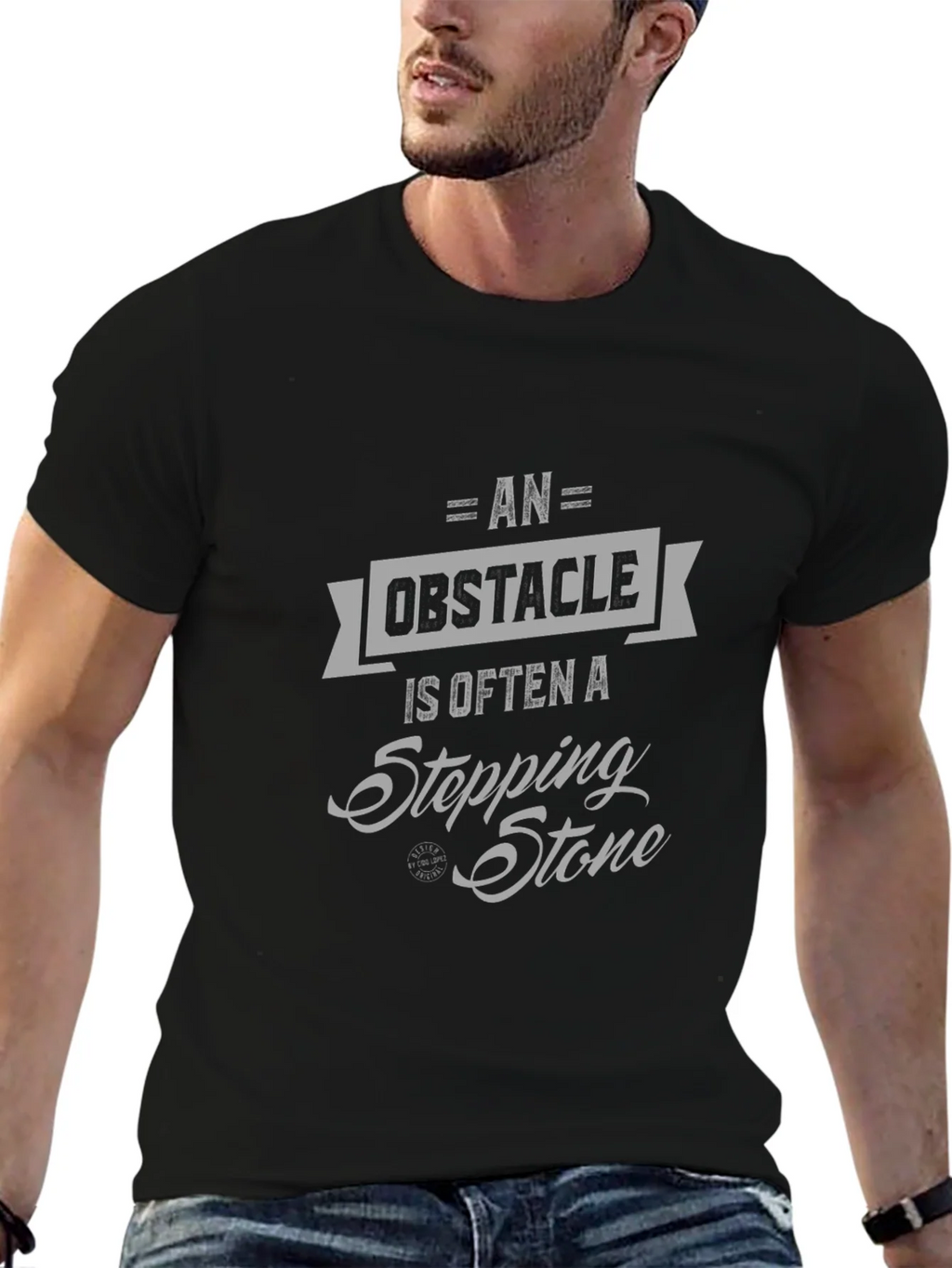 Obstacle Stepping Stone Graphic Tee - Motivational Design product image 6