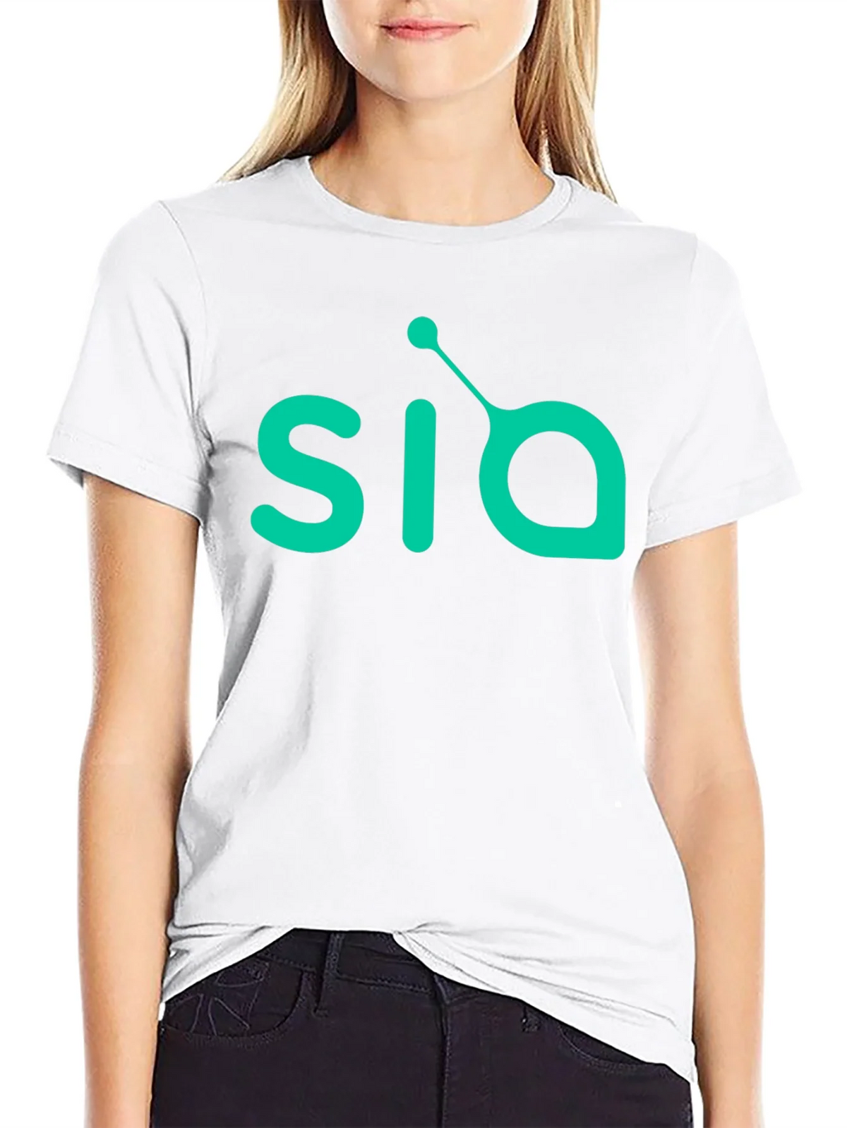 Mens Black T-Shirt with Green SIA Logo product image 8