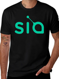 Mens Black T-Shirt with Green SIA Logo product image 1