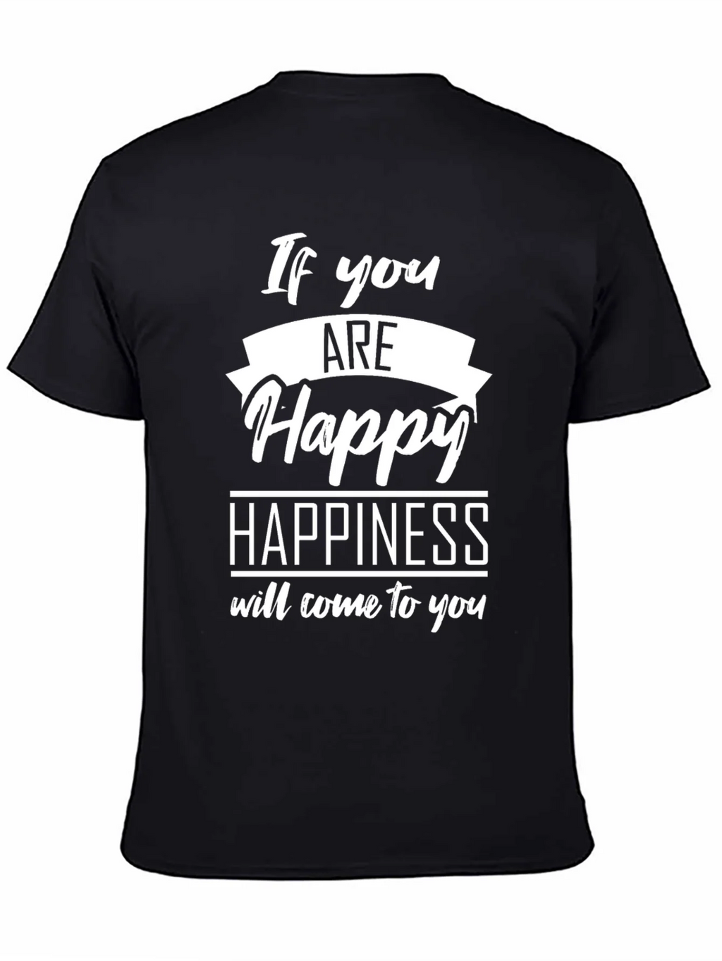 Happy Graphic Black T-Shirt - Inspirational Tee product image 4