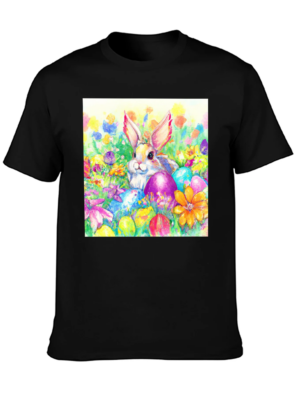 Easter Bunny T-Shirt: Watercolor Floral Eggs product image 3