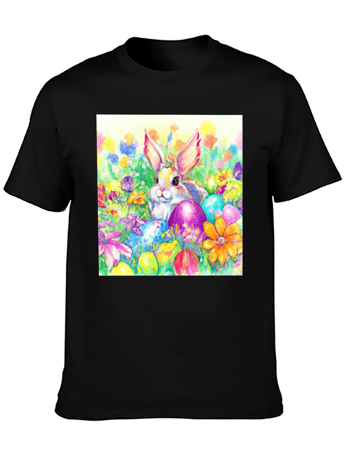 Easter Bunny T-Shirt: Watercolor Floral Eggs product image 3