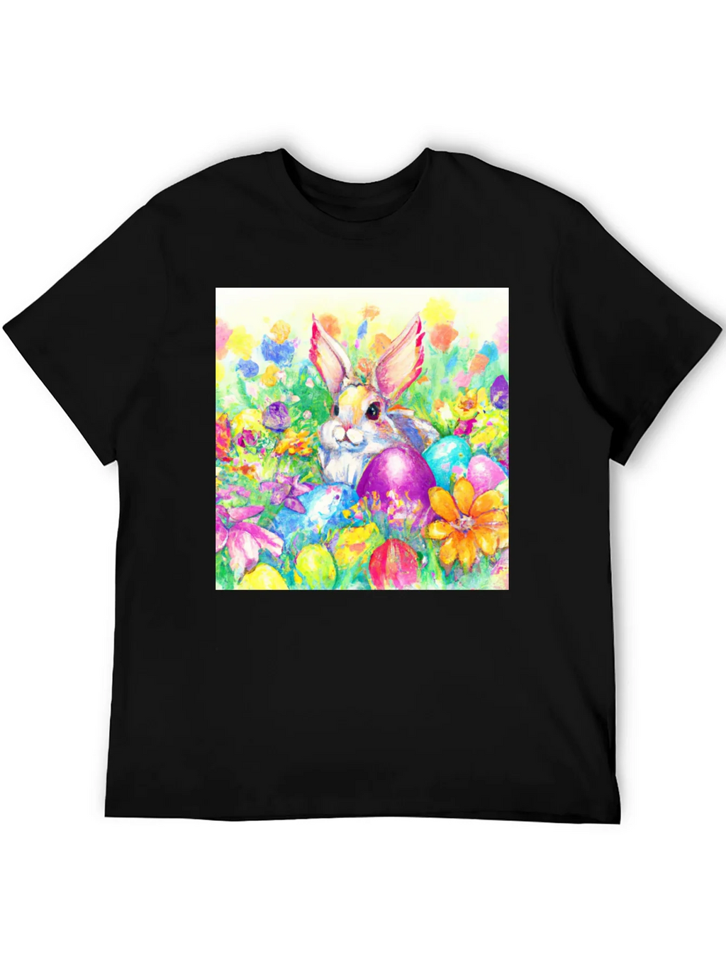 Easter Bunny T-Shirt: Watercolor Floral Eggs product image 5