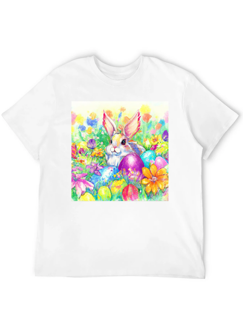 Easter Bunny T-Shirt: Watercolor Floral Eggs product image 11
