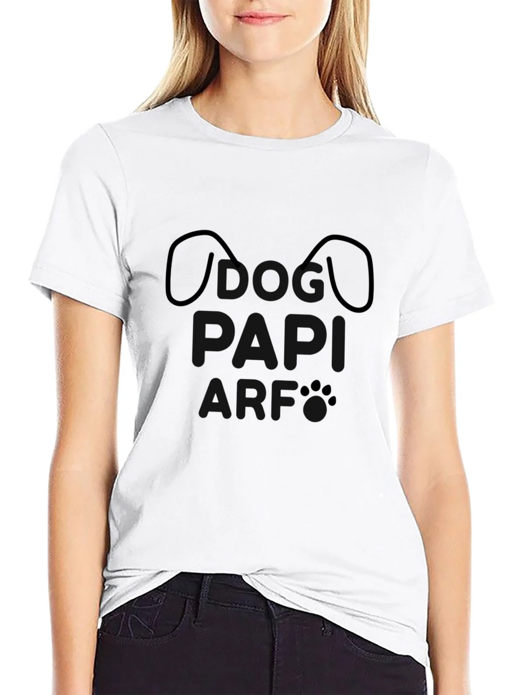 Minimalist Dog Face Black T-Shirt product image 8