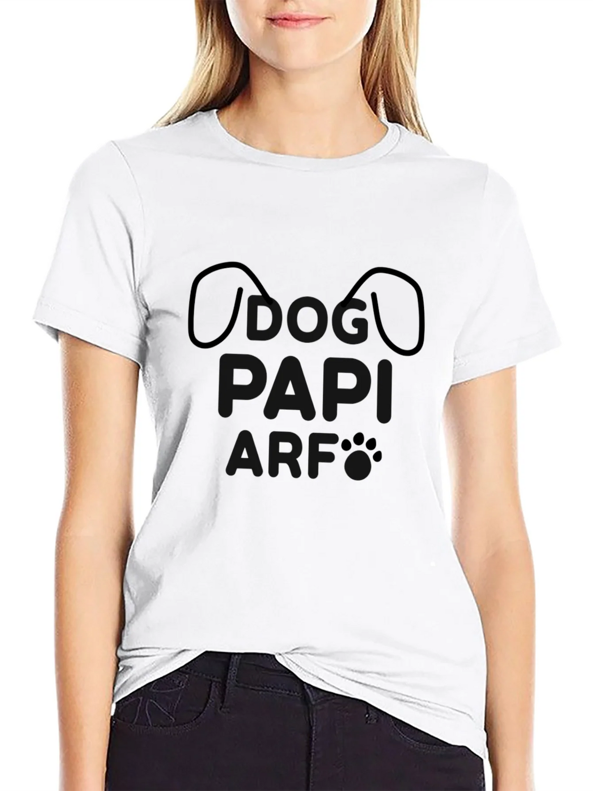 Minimalist Dog Face Black T-Shirt product image 8