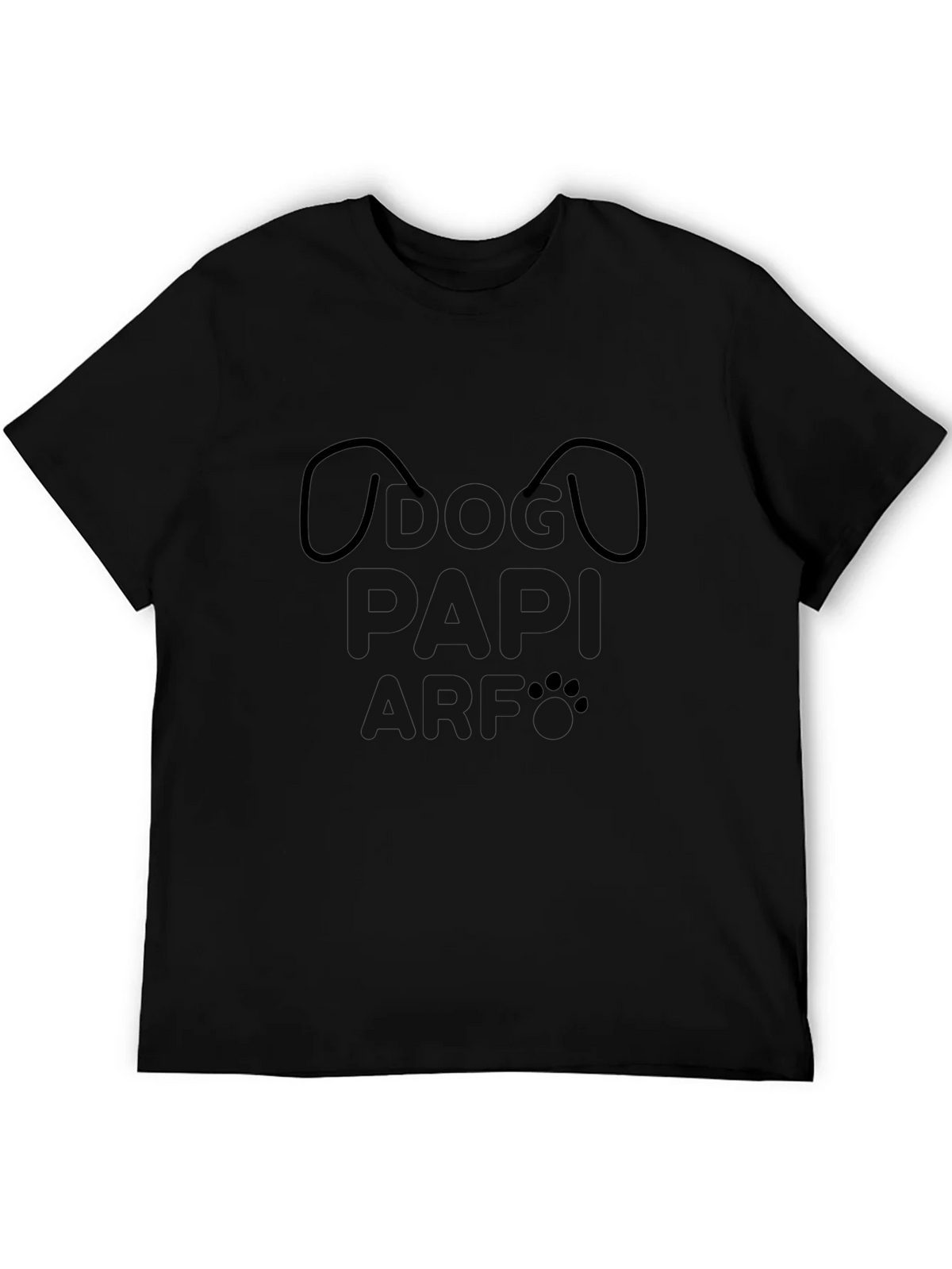 Minimalist Dog Face Black T-Shirt product image 5