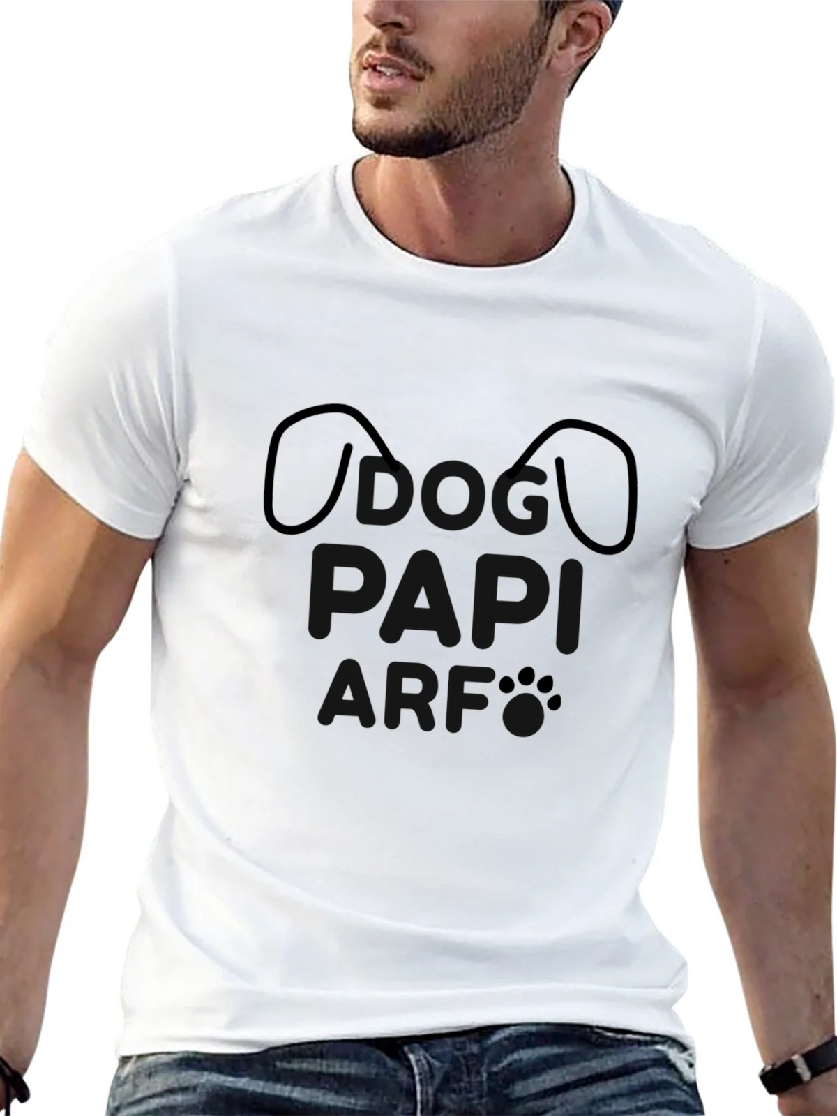 Minimalist Dog Face Black T-Shirt product image 12