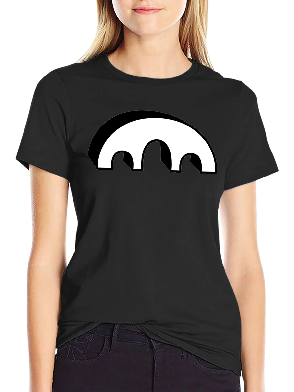 Black Graphic Tee - Abstract Arch Design product image 2