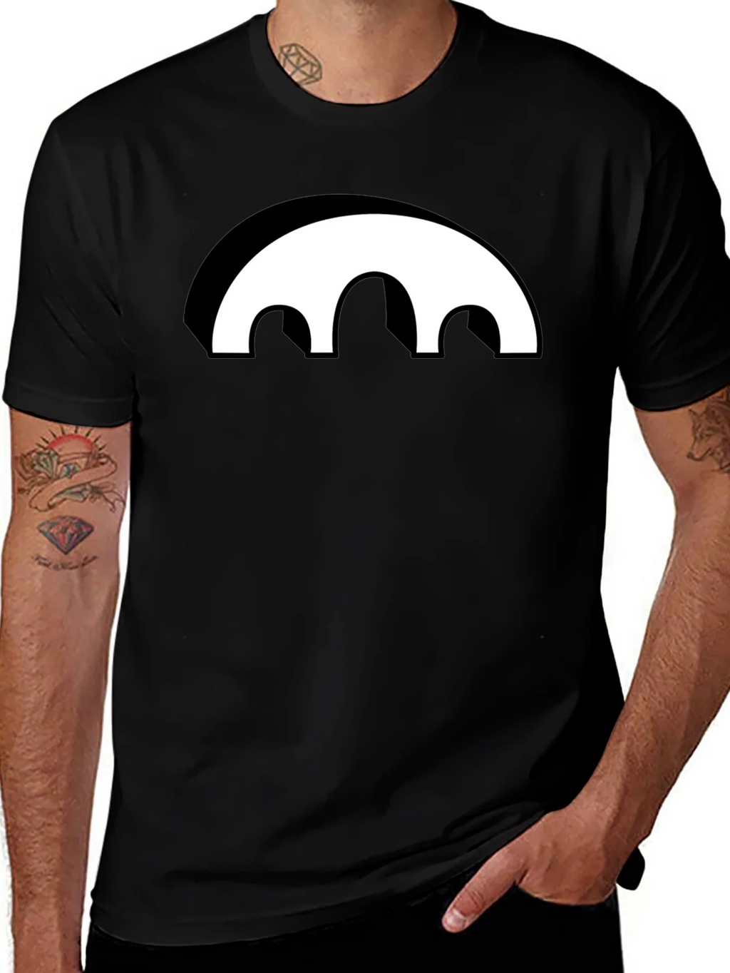 Black Graphic Tee - Abstract Arch Design product image 1