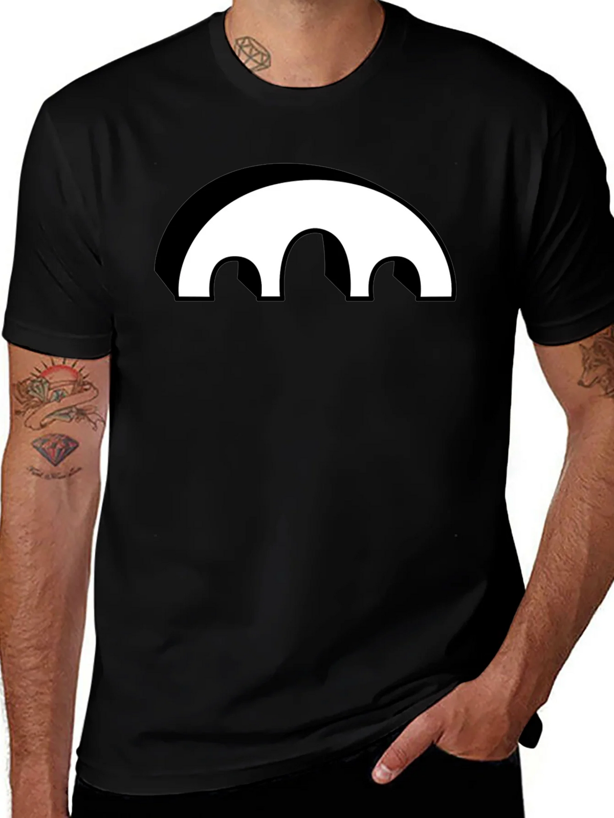 Black Graphic Tee - Abstract Arch Design product image 1