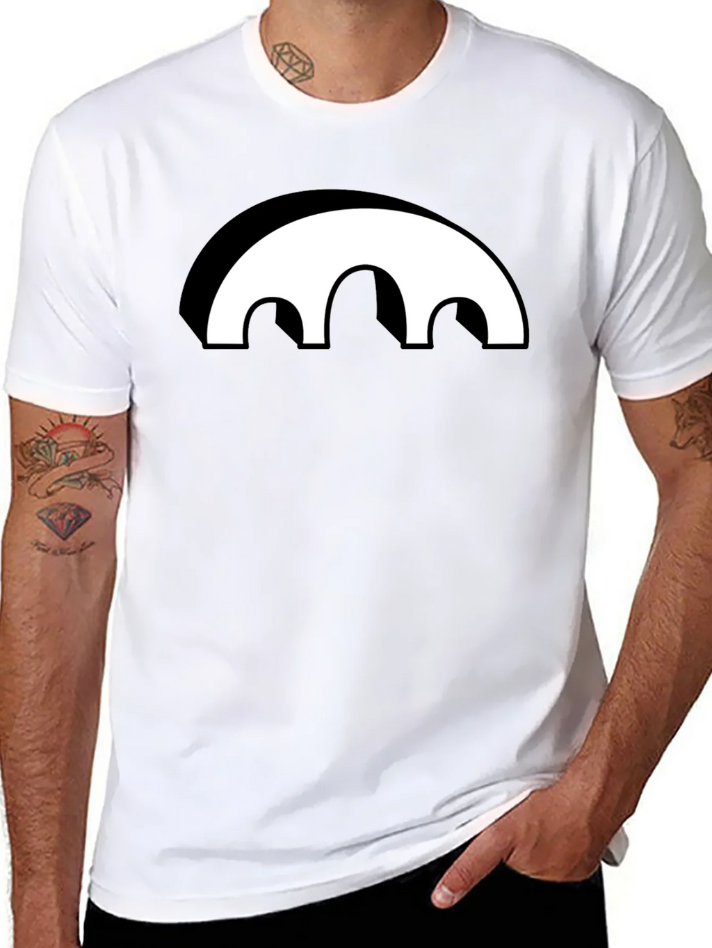 Black Graphic Tee - Abstract Arch Design product image 7