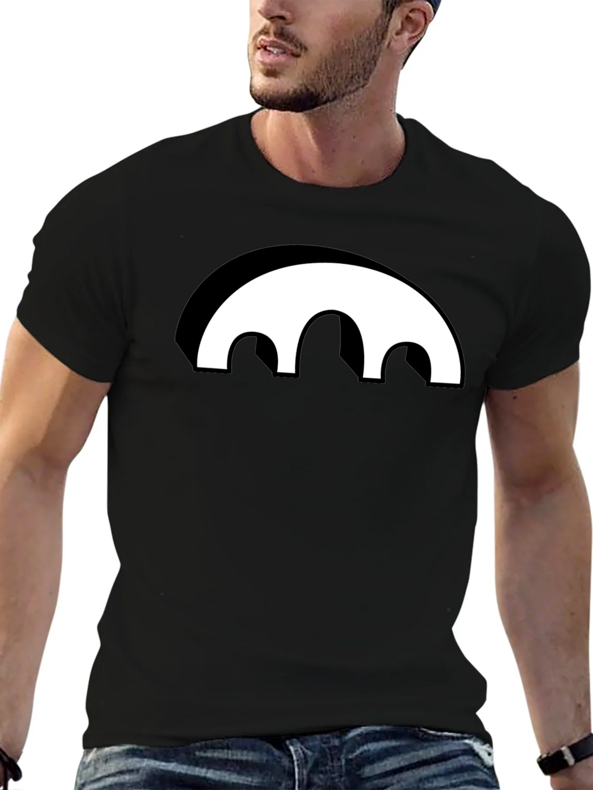 Black Graphic Tee - Abstract Arch Design product image 6