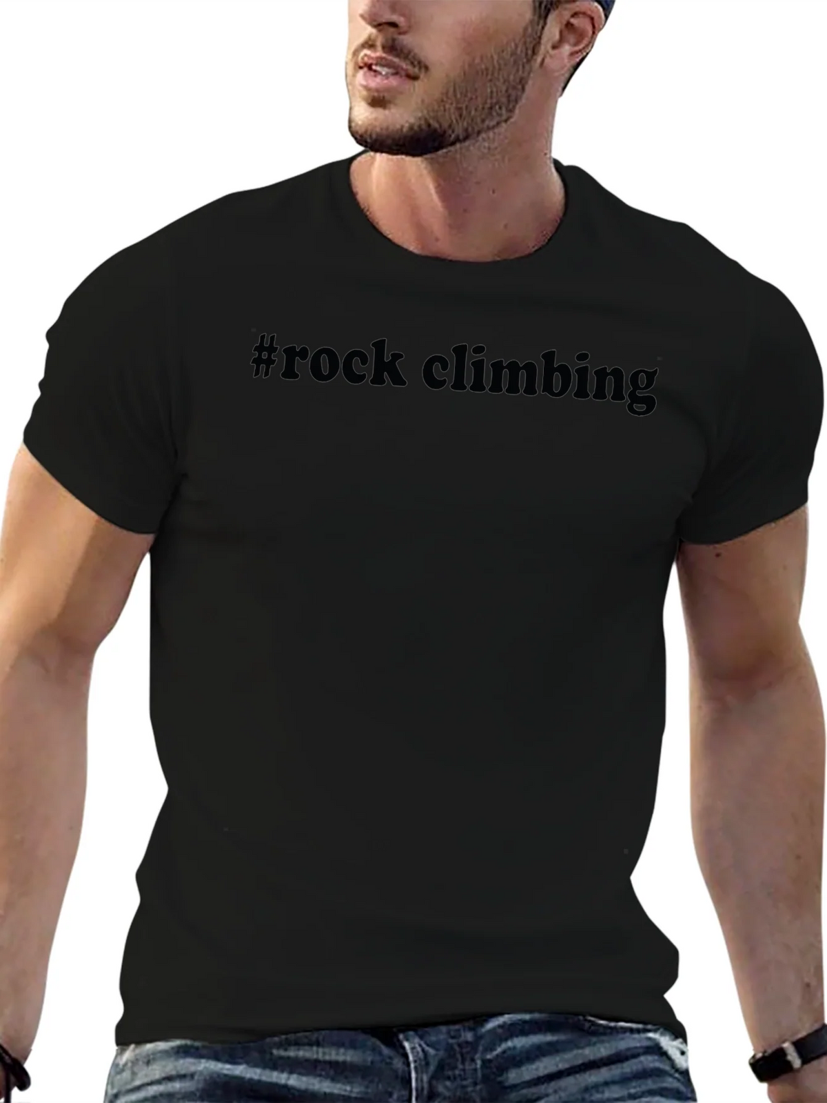 #Rock Climbing Black Graphic Tee product image 6