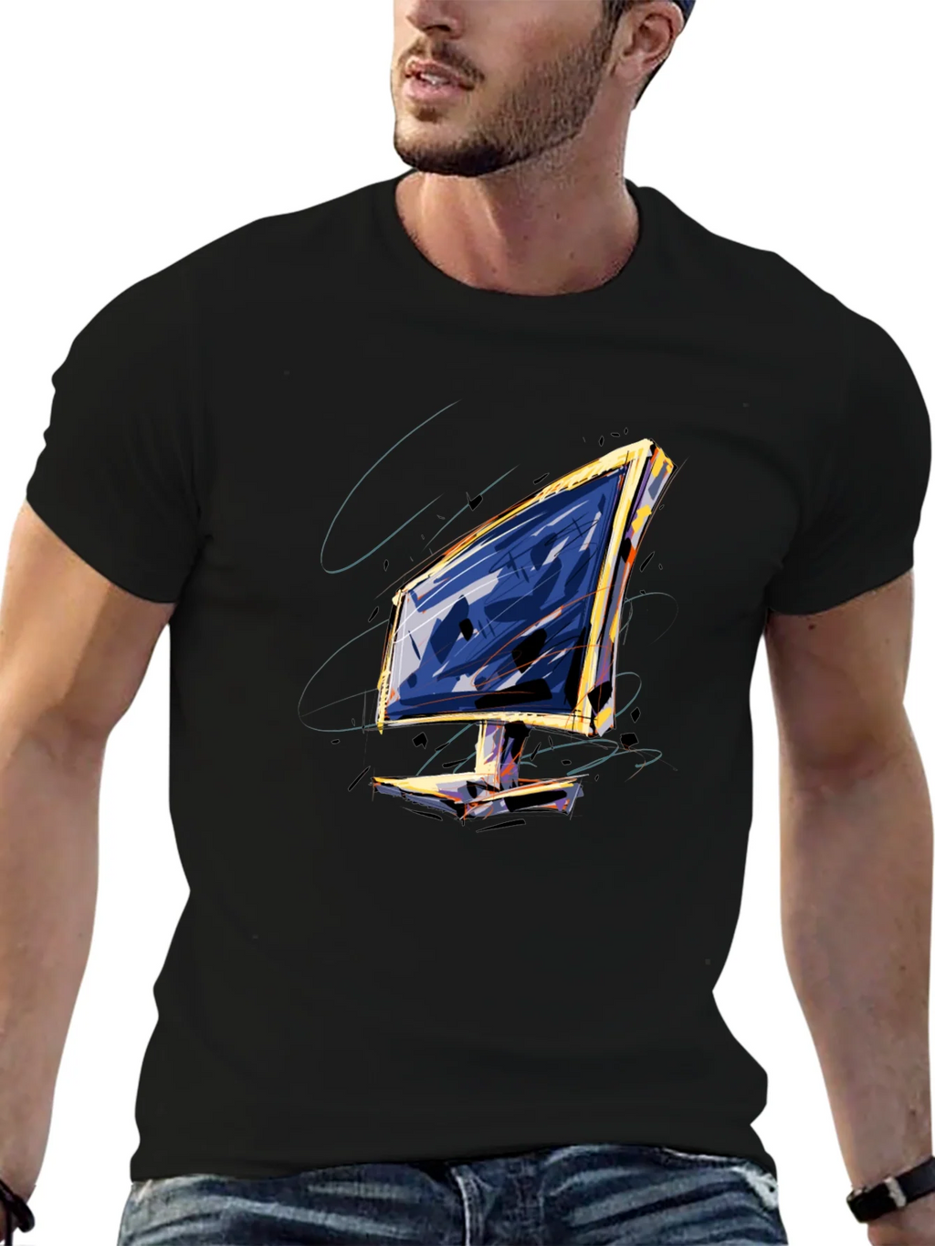 Abstract Monitor Graphic Tee product image 6