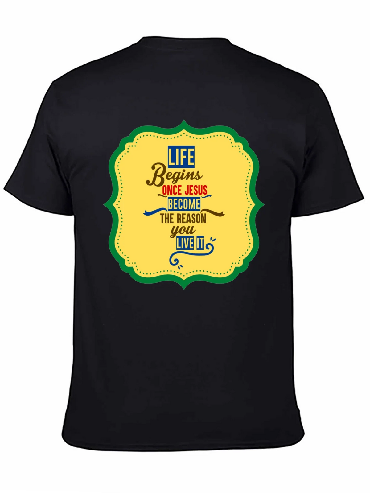 Life Begins With Jesus Graphic Tee - Black product image 4
