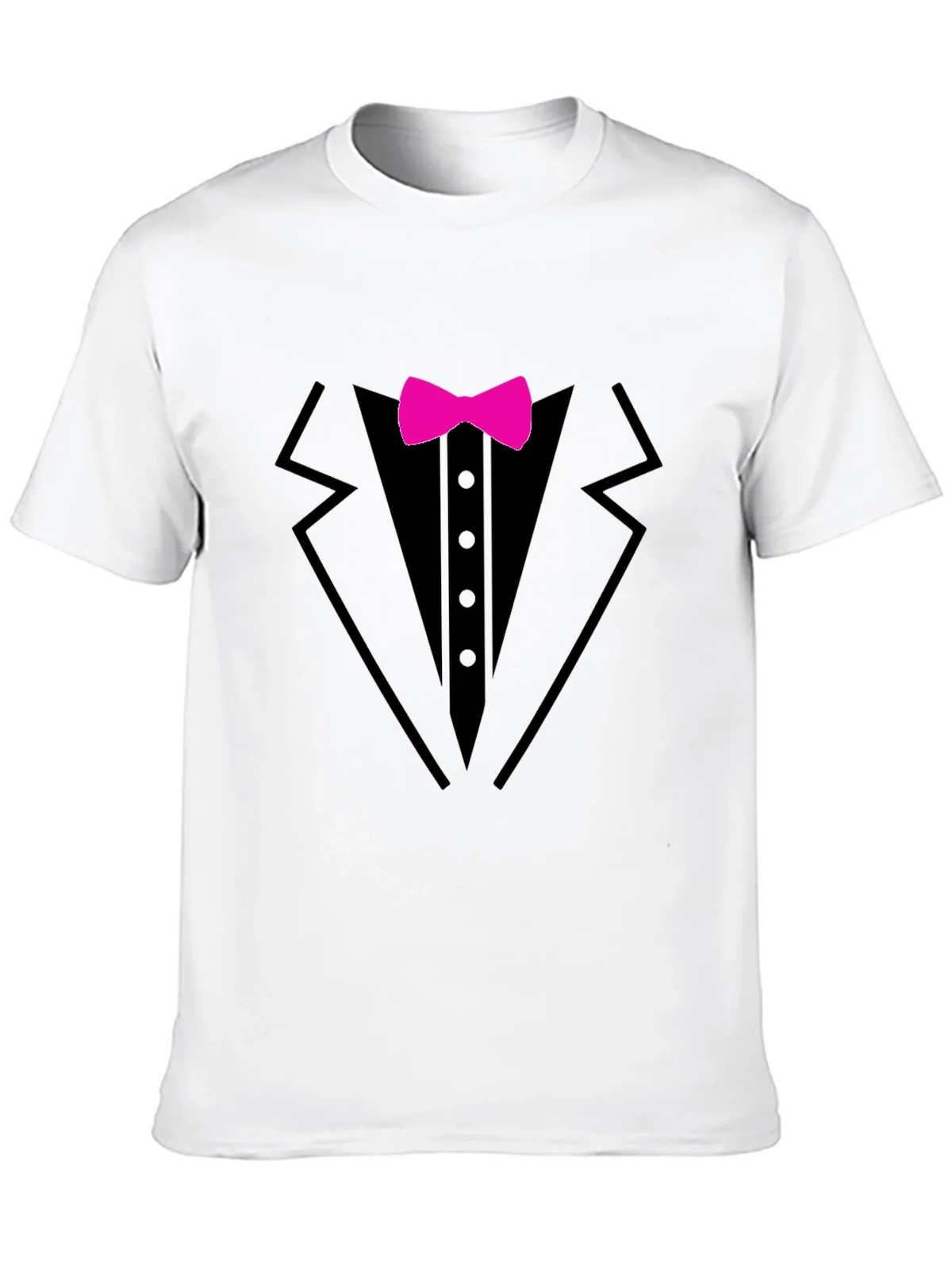 Tuxedo T-Shirt with Pink Bow Tie - Fun Formal Wear product image 9