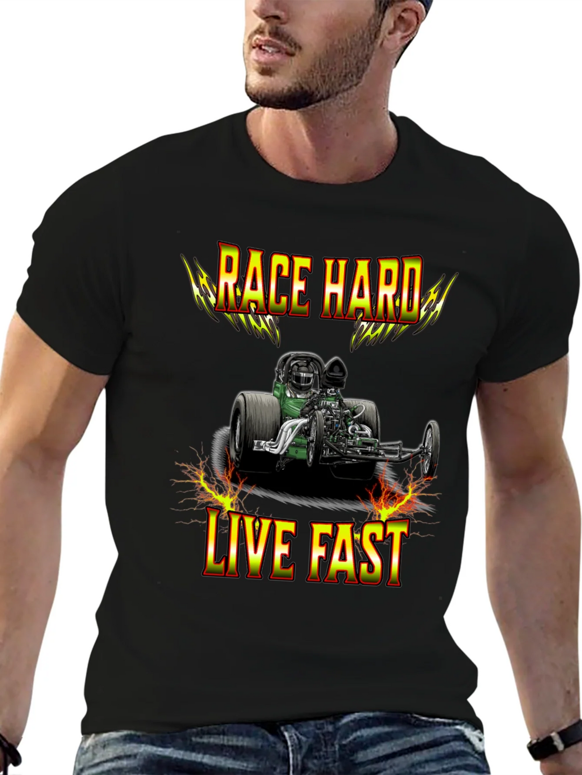 Race Hard Live Fast Graphic T-Shirt product image 6
