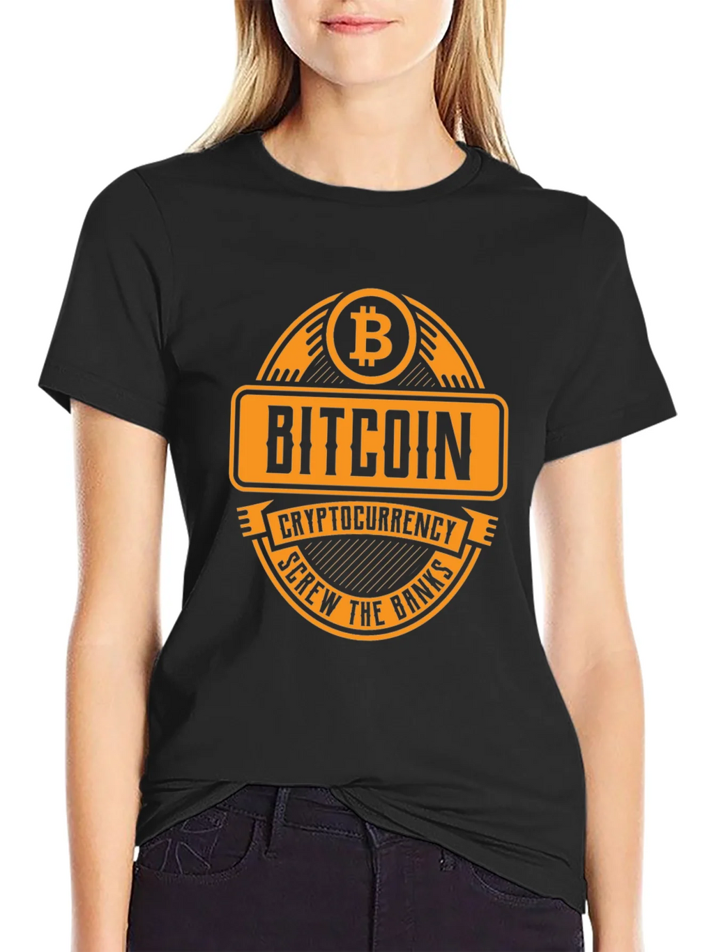 Bitcoin Cryptocurrency T-Shirt - Screw the Banks product image 2