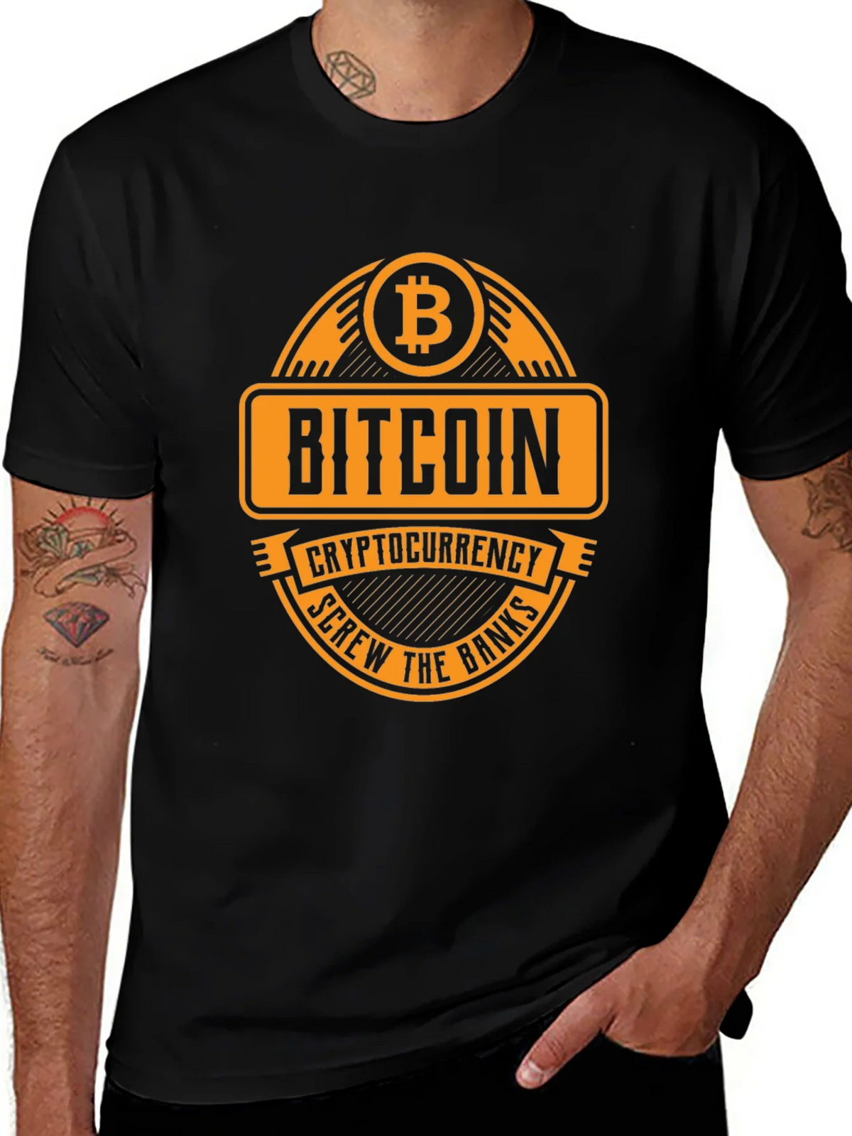 Bitcoin Cryptocurrency T-Shirt - Screw the Banks product image 1