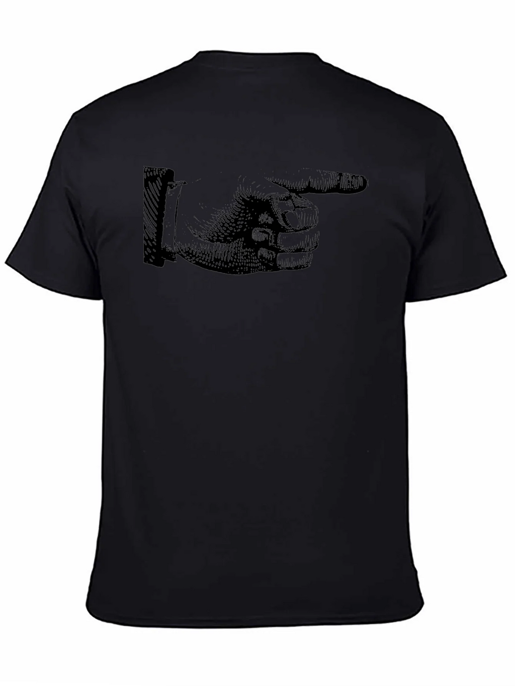Vintage Pointing Hand Graphic Black T-Shirt product image 4
