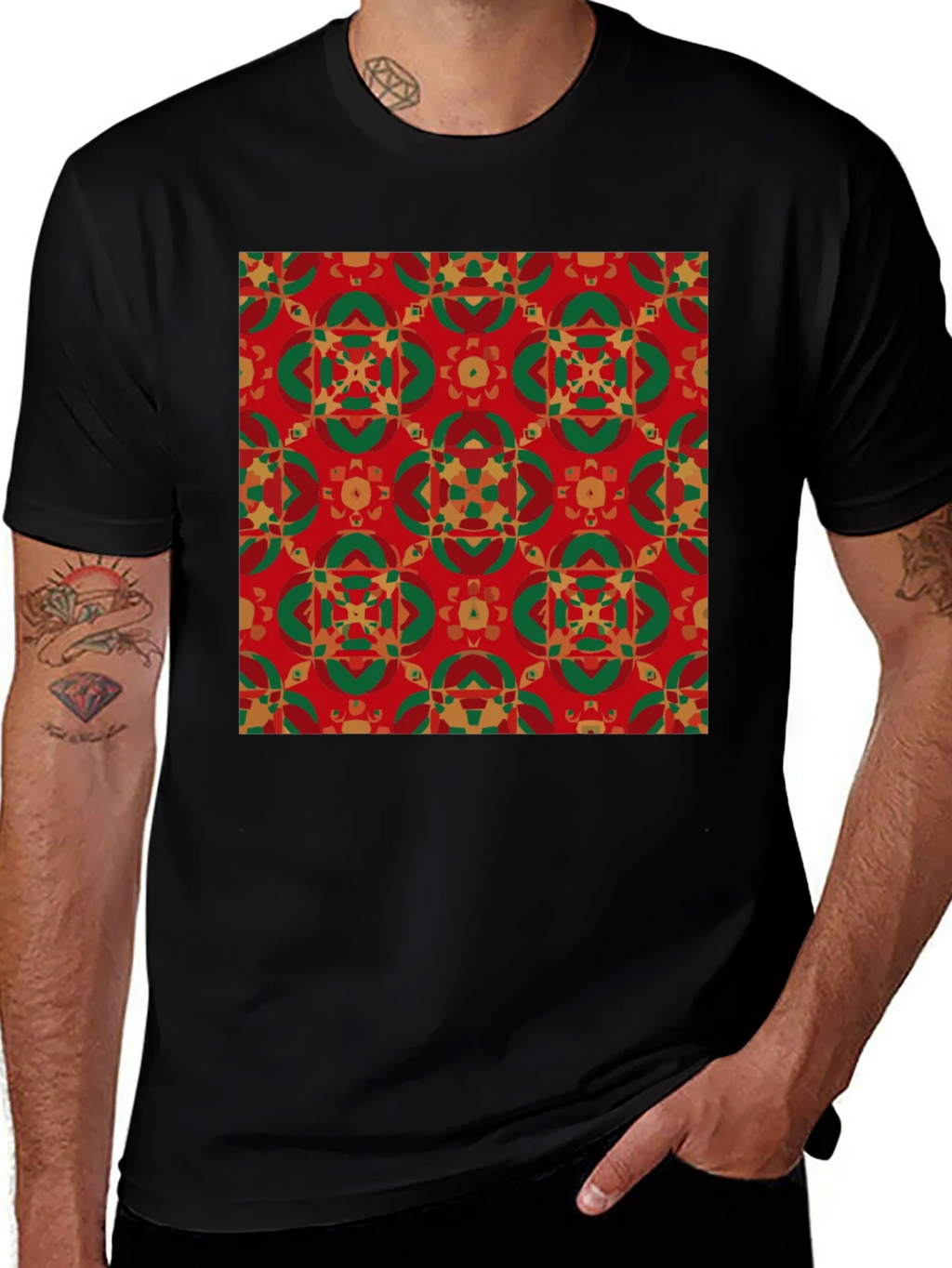 Festive Patterned Crew Neck T-Shirt product image 1