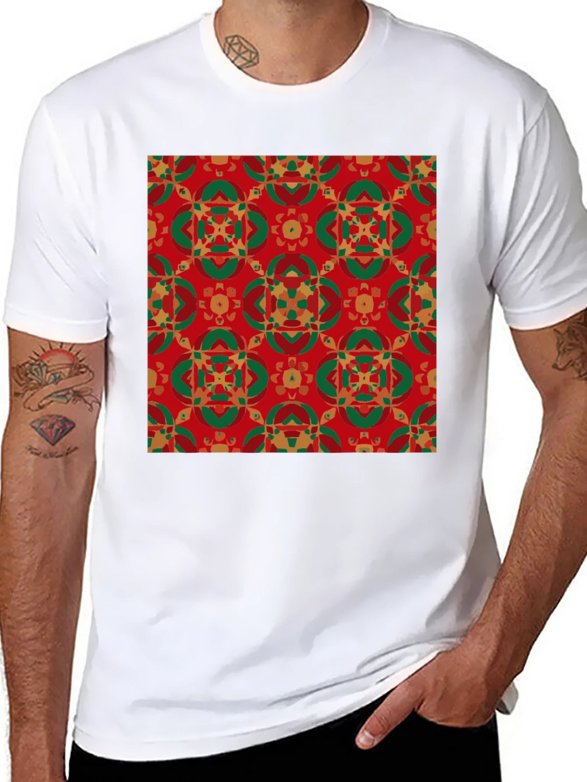 Festive Patterned Crew Neck T-Shirt product image 7