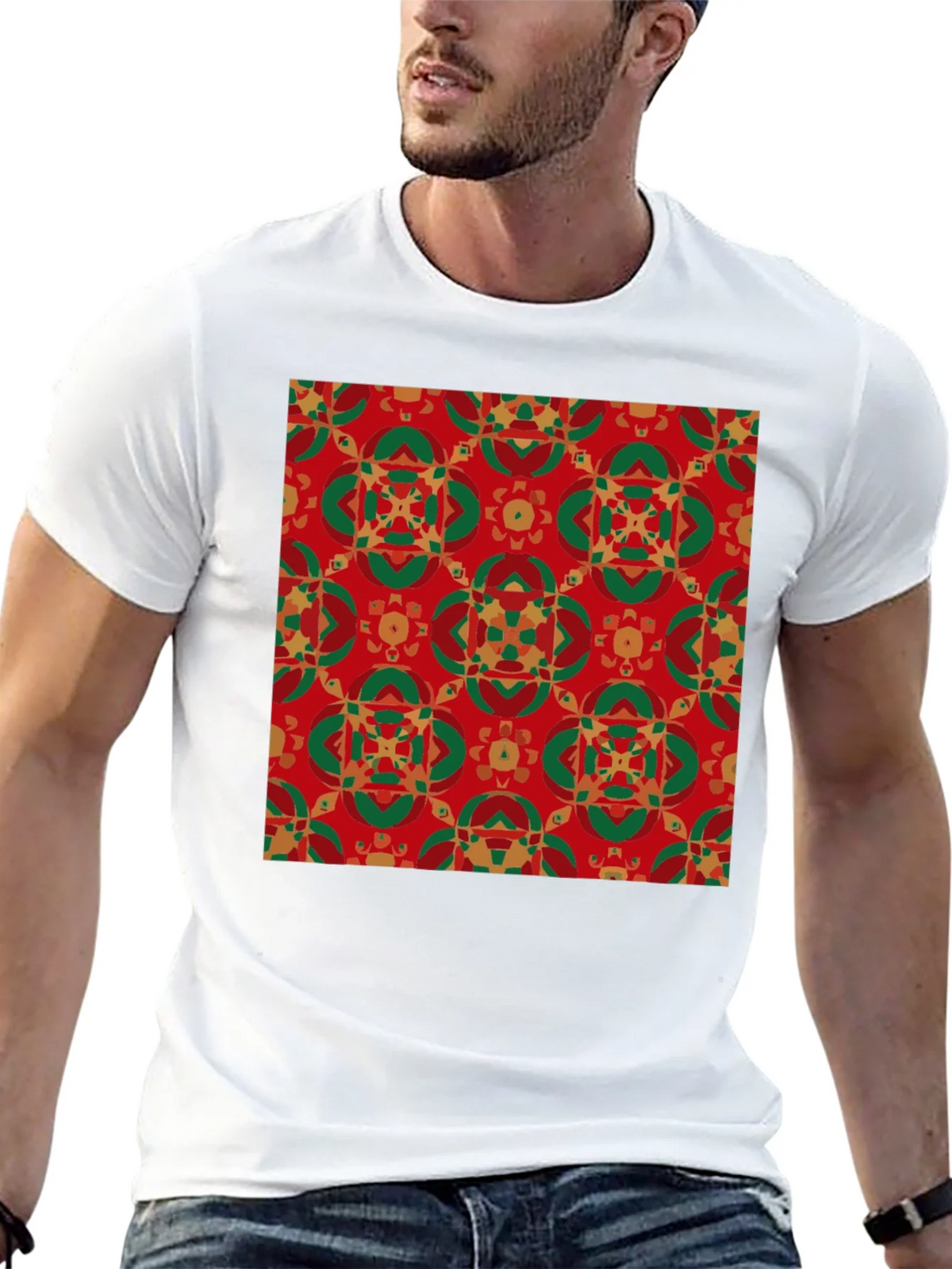 Festive Patterned Crew Neck T-Shirt product image 12