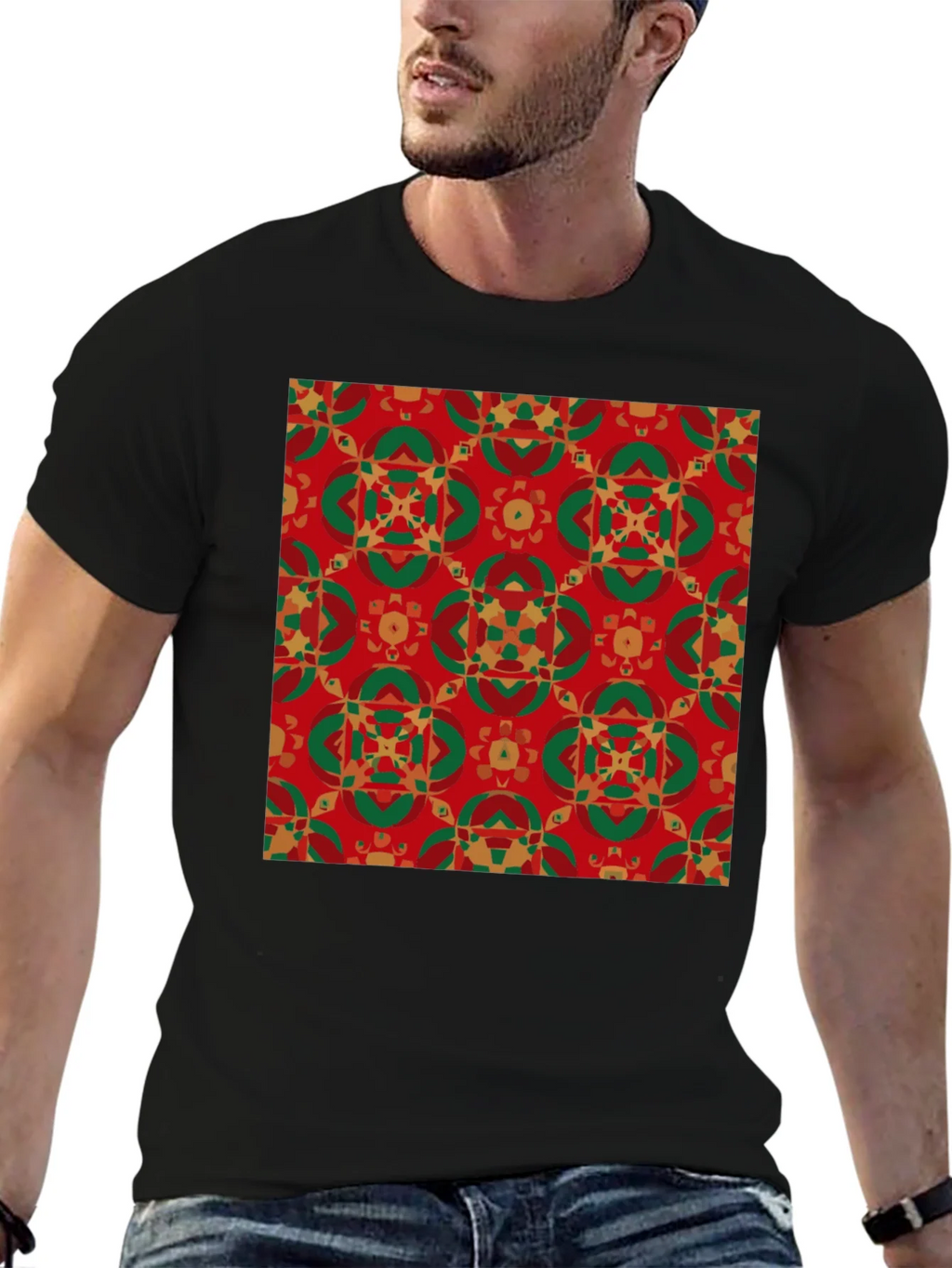 Festive Patterned Crew Neck T-Shirt product image 6